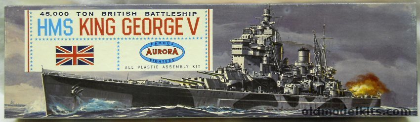 Aurora 1/600 HMS King George V British Battleship, 712-149 plastic model kit